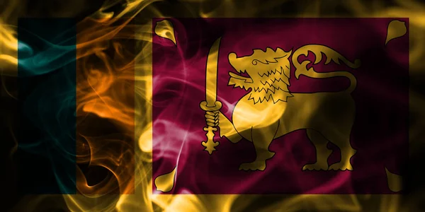 Srí Lanka Kouřová Vlajka Národní Vlajka Kouře — Stock fotografie