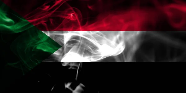 Sudan Smoke Flag National Flag Smoke — Stock Photo, Image