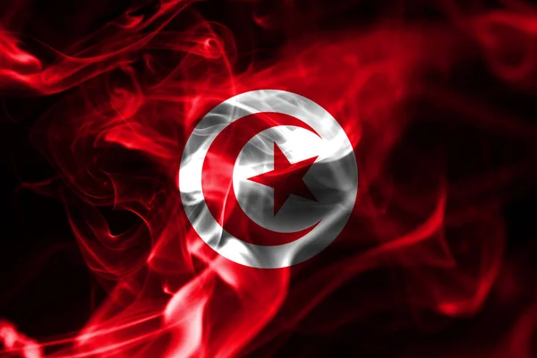 Tunisie Drapeau Fumée Drapeau National Fumée — Photo