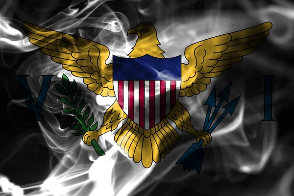 Flaga Dymu Wysp Dziewiczych Flaga Terytorium Zależnego Stanów Zjednoczonych — Zdjęcie stockowe