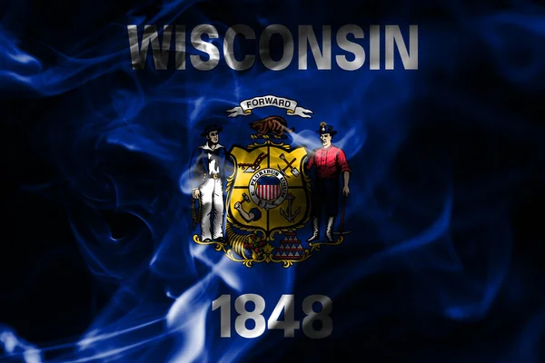 Wisconsin State Smoke Flag Estados Unidos América — Fotografia de Stock
