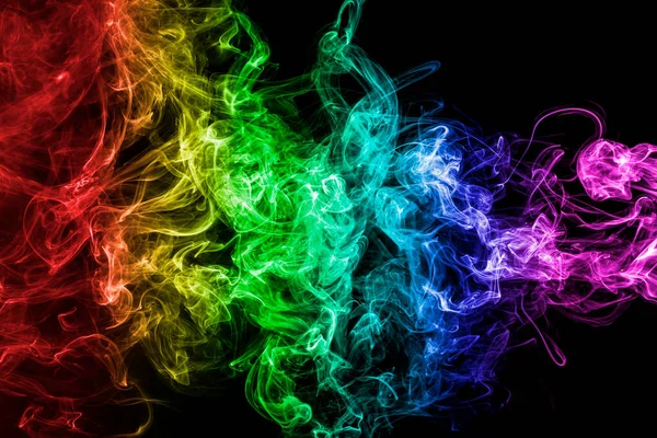 Abstract Smoke Wave Isolated Black Background — Stock Photo, Image