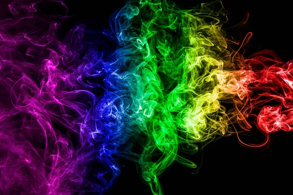 Abstract smoke wave isolated on black background