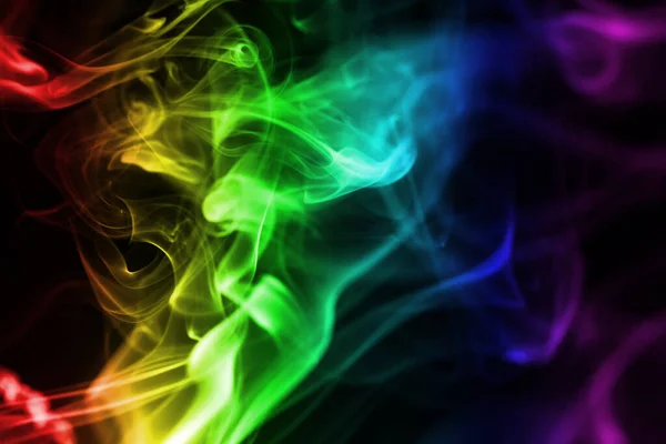 Abstraktní Kouřová Vlna Izolované Černém Pozadí Stock Snímky
