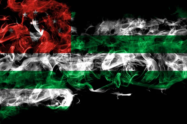 Abkhazia Abkhzian Smoke Flag Isolated Black Backgroun — Stock Photo, Image