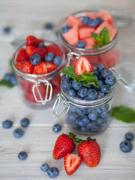 Frutas Frescas Verano Mesa —  Fotos de Stock