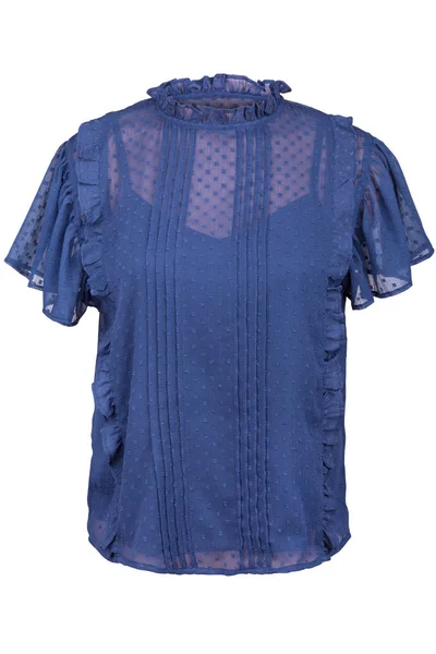 Elegant Blus Med Volanger Isolerad Vit — Stockfoto