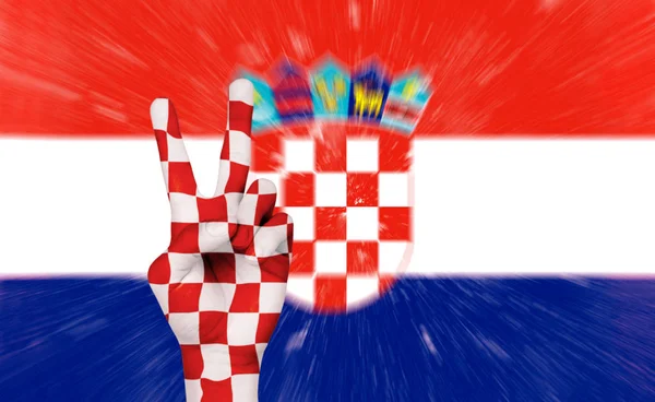 Victory Croatia Football Fan Celebrating — Stock Photo, Image