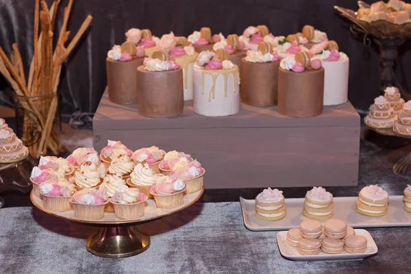 Bonbons Alimentaires Confiserie Malbouffe Concept Manger Gros Plan Cupcakes — Photo