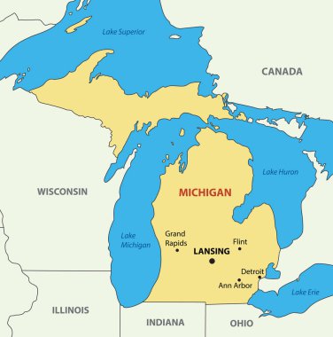 Michigan - devlet vektör harita