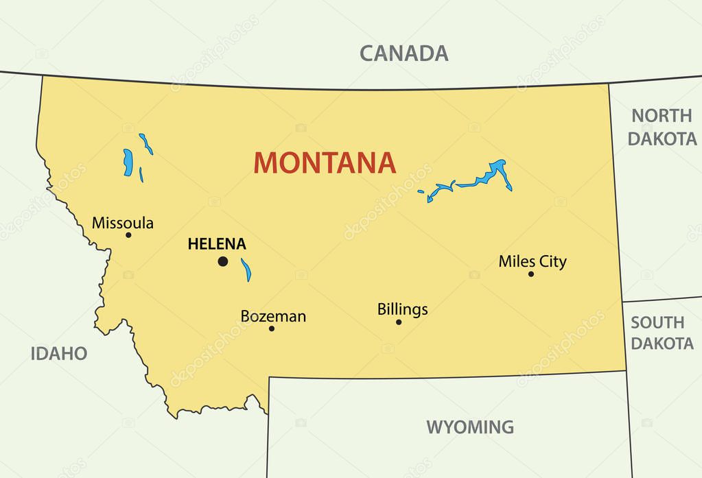 Montana - vector - state of USA