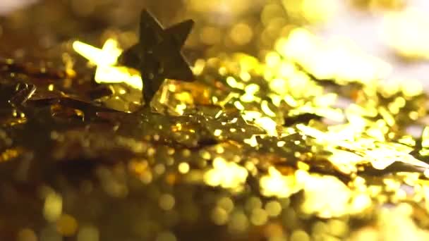 Lenta caduta di stelle giallo oro — Video Stock