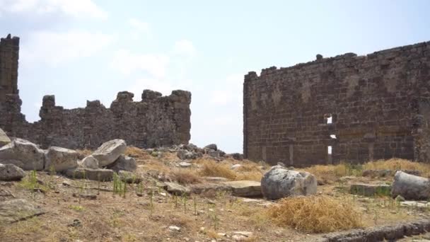 Eski antik kale Panorama görünümünü — Stok video