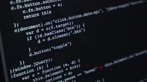 Code source html ou code de programmation en cours d'exécution sur écran — Video