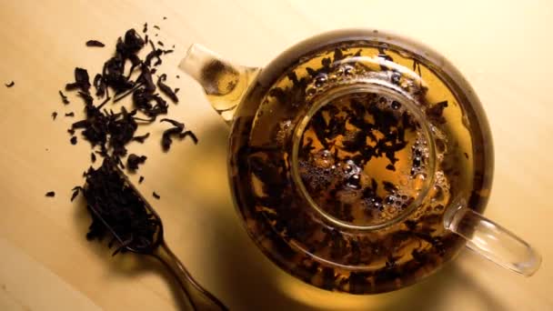 Preparación rápida de té negro — Vídeo de stock