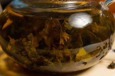 Closeup görünümünü demlendi yeşil Çince çay çaydanlık