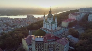 Kiev, Ukrayna Saint Andrews Kilisesi havadan görünümü