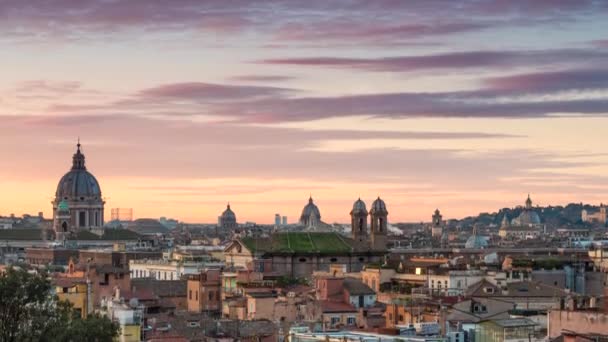 Time-lapse van zonsopgang in Rome, Italië. 4k Uhd — Stockvideo