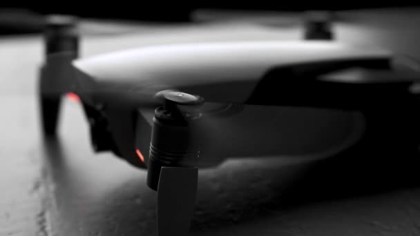 Unrecognizable drone quadcopter with digital camera — Stock Video