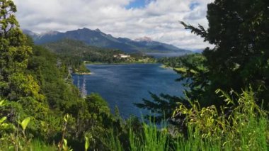 Lake district yakınındaki Bariloche, Patagonia, Arjantin. Nahuel Huapi Ulusal Park. Punto panoramico, 4 k vurdu