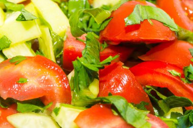 Yemek için hazır taze sebze salat portre çekimleri