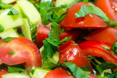 Yemek için hazır taze sebze salat portre çekimleri