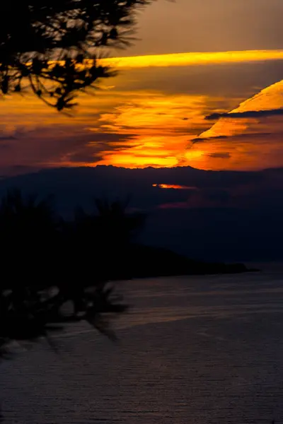 Krásný Západ Slunce Takže Nádherné Barvy Nad Černého Moře Turecku — Stock fotografie