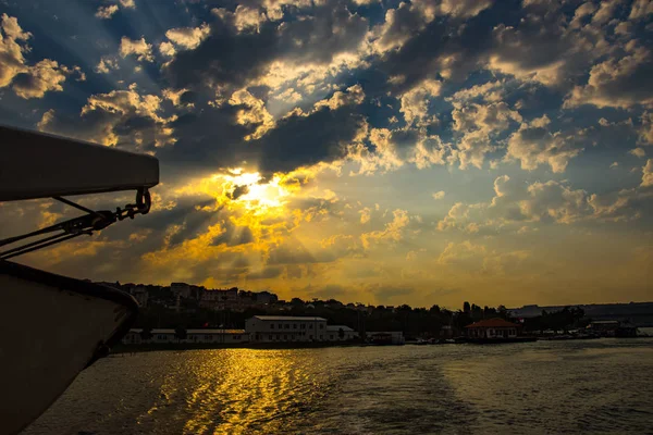 Hermoso Paisaje Urbano Estambul Durante Atardecer Por Noche — Foto de Stock