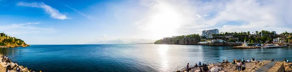 Hermosa Vista Mar Mediterráneo Desde Costa Ciudad Antalya Turquía Mayo — Foto de Stock