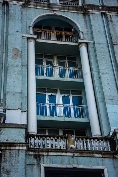 Beautiful designed balcony on the old building — Stock Photo, Image