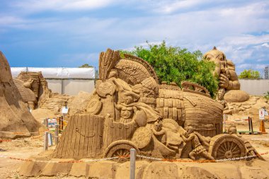 Antalya'da Kum Heykel Müzesi'nde kumdan heykeller