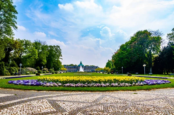 Bad oeynhausen şehrinde spa evi önünde güzel park