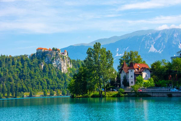 Vista al Castillo de Bled en Eslovenia —  Fotos de Stock