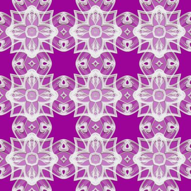 3D efekti sorunsuz pembe dantel arka plan, duvar kağıdı dekorasyon desen.