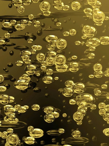 Amarillo Oro Patrón Fondo Burbuja Champán — Foto de Stock