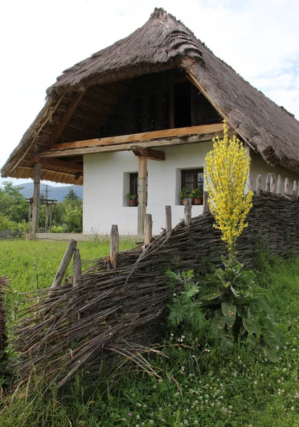 Landhuis Met Rieten Hek — Stockfoto