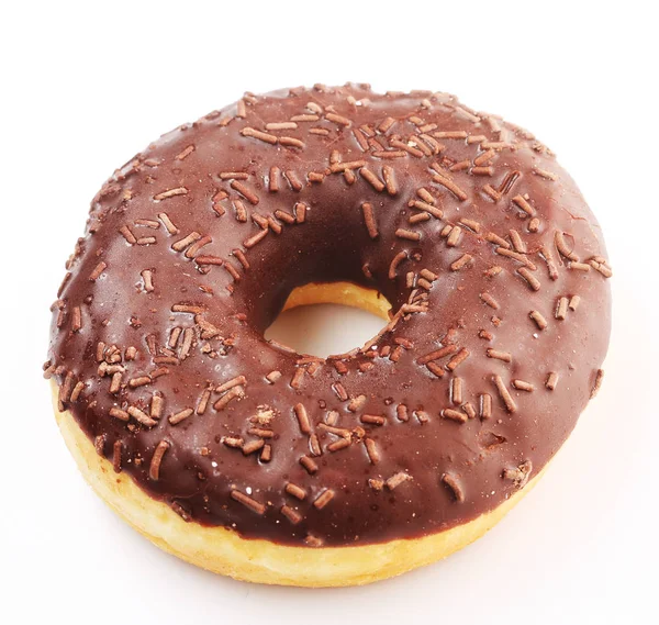 Donut nära över vit bakgrund — Stockfoto