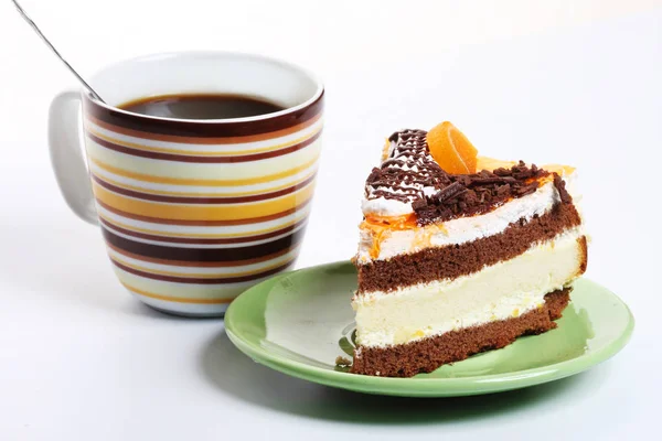 Coffee and cake close up — Stock Photo, Image