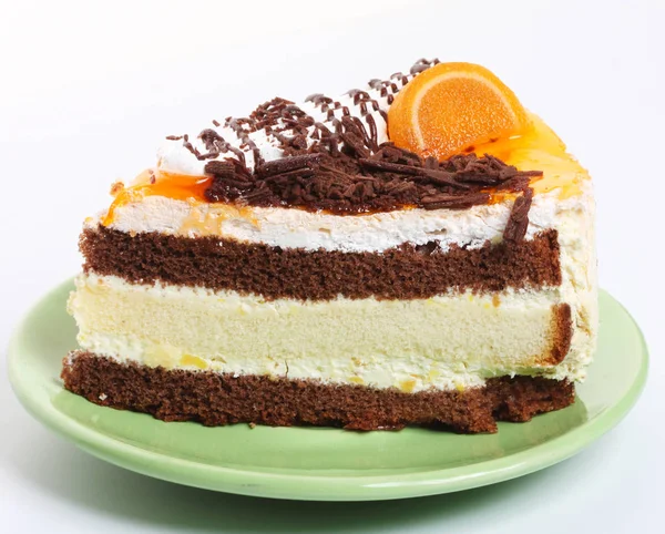 Süße Torte auf weißem Hintergrund — Stockfoto