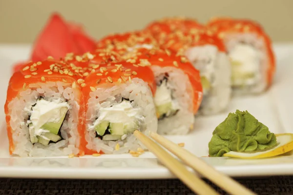 Philadelphia classic.Japanese sushi. — Stock Photo, Image