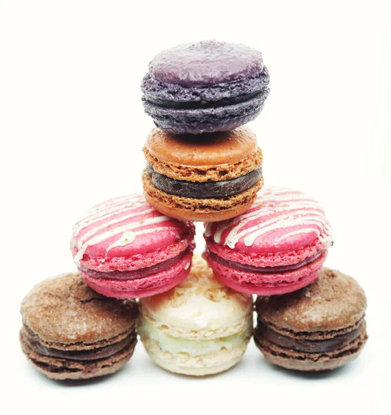 Macaron su sfondo bianco — Foto Stock