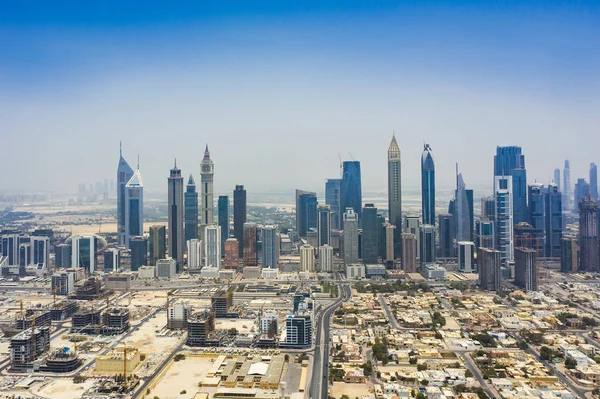 Vista Aérea Del Centro Dubái Emiratos Árabes Unidos Día Verano — Foto de Stock