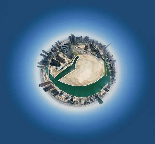 Kruhové Panoramatické Zobrazení Centru Dubaje Uae Letního Dne — Stock fotografie