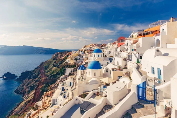 Schöne Aussicht Auf Kirchen Oia Dorf Santorini Insel Griechenland Bei — Stockfoto