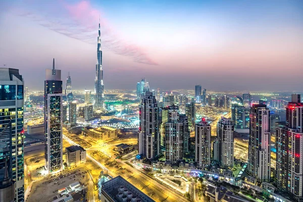 Яскравий Горизонт Найчасу Великого Сучасного Міста Dubai Єднані Арабські Емірати — стокове фото