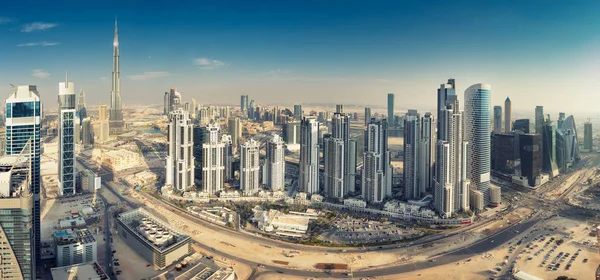 Vista Panorámica Aérea Del Centro Dubai Emiratos Árabes Unidos Rascacielos — Foto de Stock