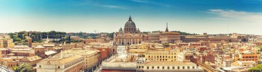 Roma Vatikan panorama görünümü, İtalya, gündüz. Doğal seyahat arka plan.