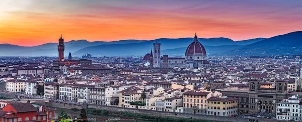 Catedral Santa Maria Del Fiore Florencia Italia Atardecer Vista Panorámica — Foto de Stock