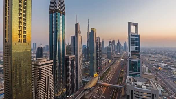 Spektakulära Skyline Downtown Dubai Uae Timelapse — Stockvideo