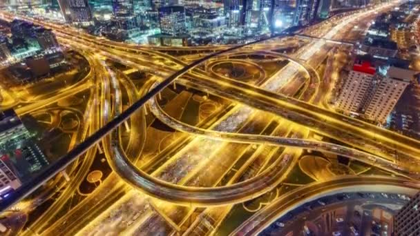 Espectacular Horizonte Nocturno Del Centro Dubái Vista Aérea Escénica Gran — Vídeo de stock